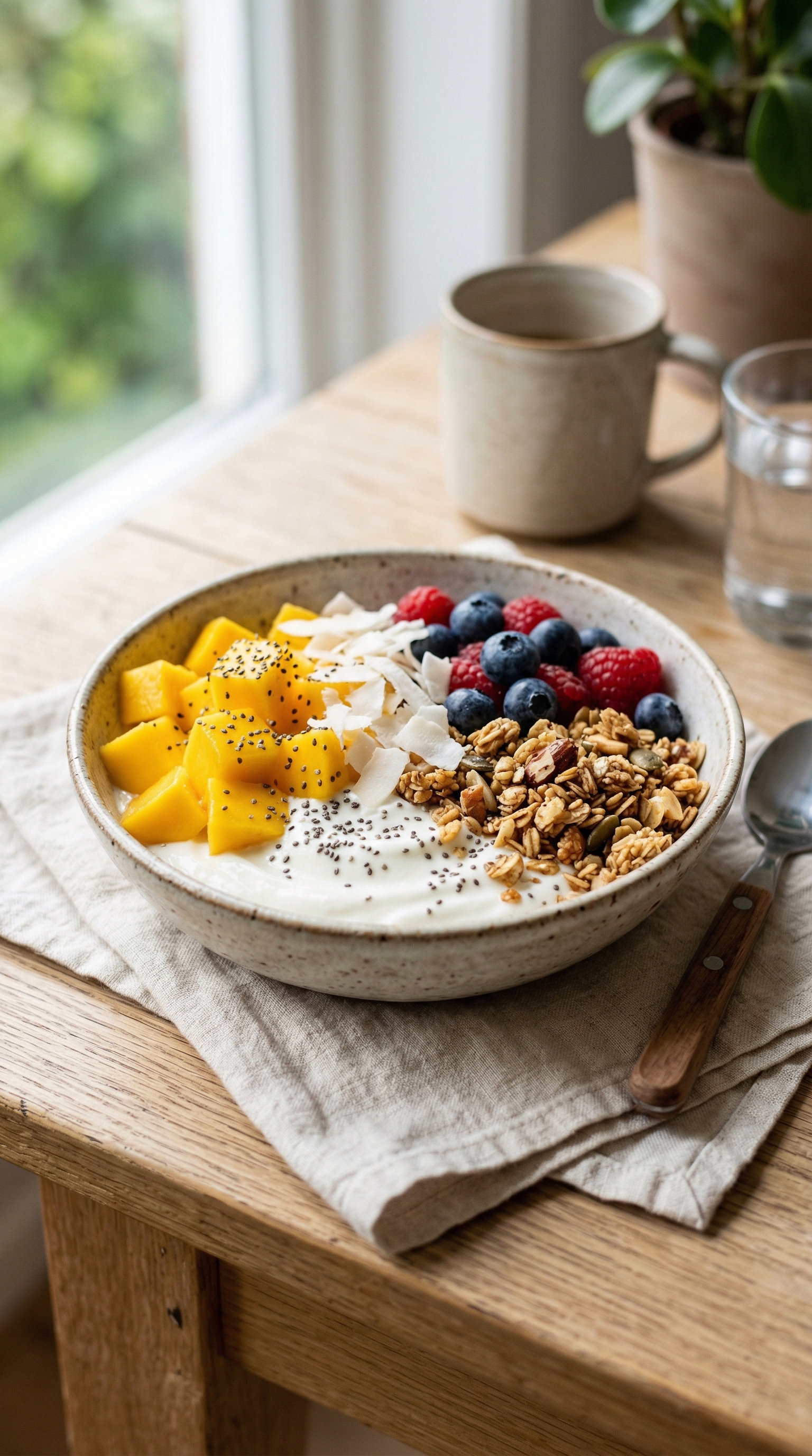 Kookos-mangokulho (Buddha bowl)